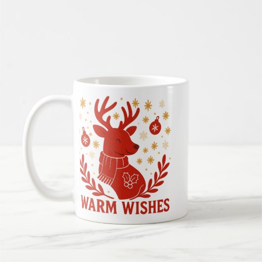 Warm wishes reindeer mug コーヒーマグカップ (左)