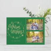 Warm Wishes & Starsグリーン&金ゴールド2枚の写真 シーズンカード (スタンド正面)