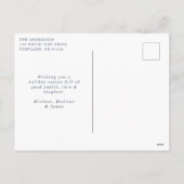 Warm Wishes Woodland Moose冬のシーン非写真 シーズンポストカード (裏面)