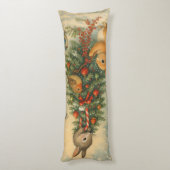 Warm woodland bunny christmas festive winter ボディピロー (裏面 (縦))