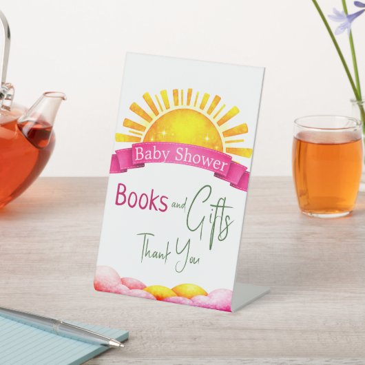 Warm Yellow Sun Books And Gifts Tabletop Party 台座サイン (インサイチュ)