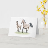 Warmbloodのロバ及び子馬のバースデー・カードの馬 カード (黄色い花)