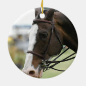 Warmbloodの馬の写真のオーナメント セラミックオーナメント (裏面)