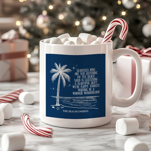 Warmer Wonderland Beach Palm Tree Christmas コーヒーマグカップ