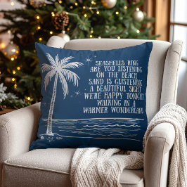 Warmer Wonderland Palm Tree Beach Christmas クッション