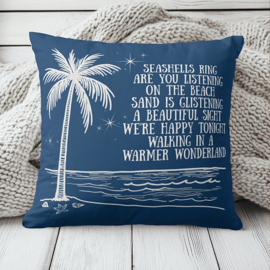 Warmer Wonderland Palm Tree Beach Christmas クッション