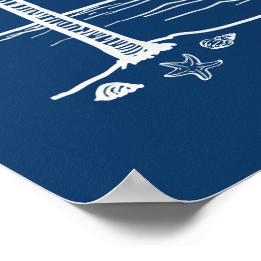 Warmer Wonderland Palm Tree Beach Christmas ポスター (角)