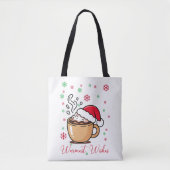 Warmest Wishes Cozy Hot Cocoa Christmas トートバッグ (正面)