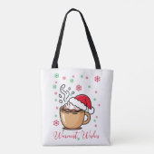 Warmest Wishes Cozy Hot Cocoa Christmas トートバッグ (裏面)