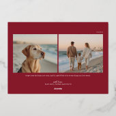 Warmest Wishes Modern Holiday Photo 箔シーズンカード (裏面)