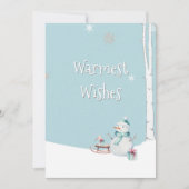 Warmest Wishes Snowman Sled Gifts Personalized カード (正面)