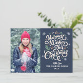 Warmest Wishes This Christmas Cute Family Photo シーズンカード (スタンド正面)