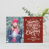 Warmest Wishes This Christmas Cute Family Photo シーズンカード (スタンド正面)