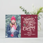 Warmest Wishes This Christmas Cute Family Photo シーズンカード (スタンド正面)