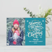 Warmest Wishes This Christmas Cute Family Photo シーズンカード (スタンド正面)