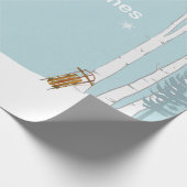 Warmest Wishes Winter Forest with Sled and Snow ラッピングペーパー (角)