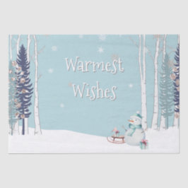 Warmest Wishes Winter Holiday Snowman Tissue Paper 薄葉紙