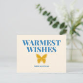 Warmest Wishes with Kindness Typography Postcard ポストカード (スタンド正面)