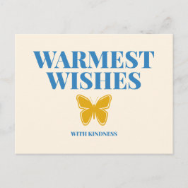 Warmest Wishes with Kindness Typography Postcard ポストカード
