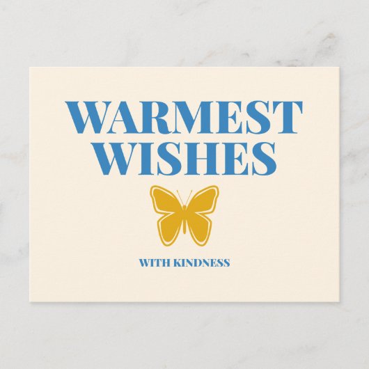 Warmest Wishes with Kindness Typography Postcard ポストカード (正面)