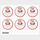 Warmish Santa Claus Cozy Christmas Gift Label ラウンドシール (シート)