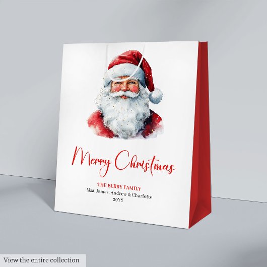 Warmish Santa Claus Cozy Red Green Holiday Chic ミディアムペーパーバッグ