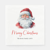 Warmish Santa Claus Cozy Red Green Holiday Napkin スタンダードランチョンナプキン (正面)