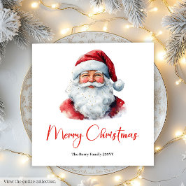 Warmish Santa Claus Cozy Red Green Holiday Napkin スタンダードランチョンナプキン