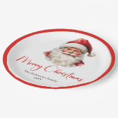 Warmish Santa Claus Cozy Red White Holiday Plate ペーパープレート (アングル)
