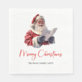 Warmish Santa Claus Trendy Modern Holiday Napkins スタンダードランチョンナプキン (正面)