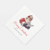 Warmish Santa Claus Trendy Modern Holiday Napkins スタンダードランチョンナプキン (角)