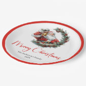 Warmish Santa Claus Trendy Modern Holiday Plates ペーパープレート (アングル)