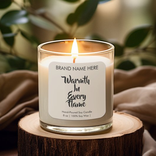 Warmth in Every Flame | Modern Candle Labels スクエアシール