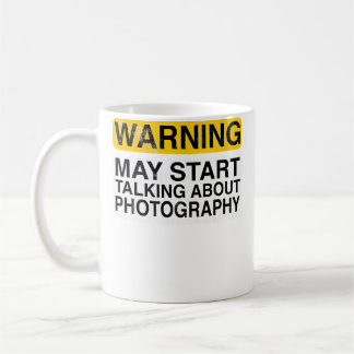 Warning 写真の話をし出すかもしれません - おもしろ コーヒーマグカップ