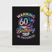 Warning 60th Birthday Trip In Progress Bday 60 Yea カード (黄色い花)