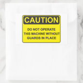 Warning about operating the machine 長方形シール (バッグ)