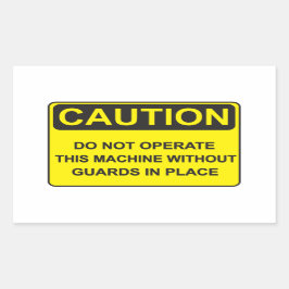 Warning about operating the machine 長方形シール