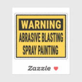 Warning Abrasive Blasting Spray Painting  シール (シート)