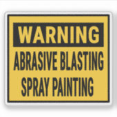 Warning Abrasive Blasting Spray Painting  シール (正面)