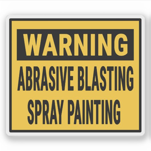 Warning Abrasive Blasting Spray Painting  シール (正面)