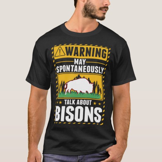 Warning Bison Water Buffalo Tシャツ (正面)