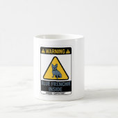 Warning Blue Frenchie Inside Funny French Bulldog コーヒーマグカップ (中央)