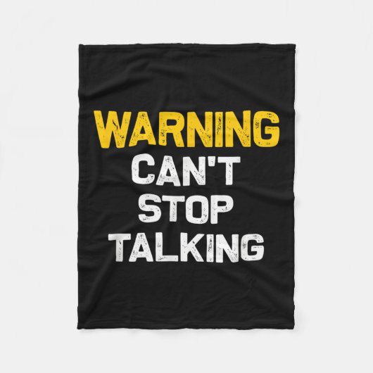Warning Can't Stop Talking _ Funny Sarcastic Novel フリースブランケット (正面)