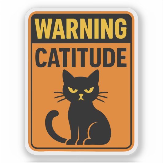 Warning Catitude シール (正面)