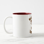 warning chocolate shrinks jeans citation humour ツートーンマグカップ (左)