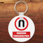 WARNING CONSERVATIVES (U turn) キーホルダー (正面)
