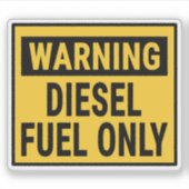 Warning Diesel Fuel Only  シール (正面)
