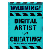 WARNING! Digital Artist Creating - Funny Studio ポスター (正面)