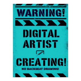 WARNING! Digital Artist Creating - Funny Studio ポスター
