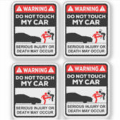 Warning Do Not Touch My Car Vinyl Stickers シール (正面)